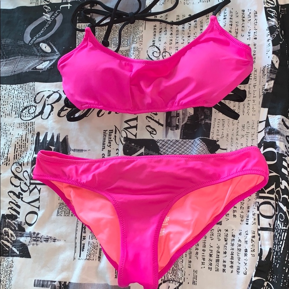 pink full bikini